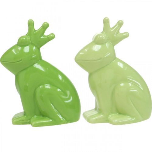 Artikel Keramische kikker decoratie figuur, kikker prins zomer decoratie 10.5×5.5×7cm 4st
