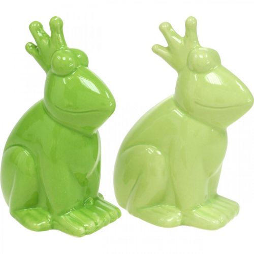 Artikel Keramische kikker decoratie figuur, kikker prins zomer decoratie 10.5×5.5×7cm 4st