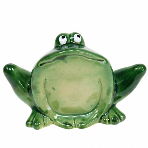 Floristik24 Decoratieve kikker kunststeen groen 9cm H5,8cm