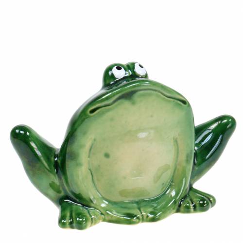 Floristik24 Decoratieve kikker kunststeen groen 9cm H5,8cm