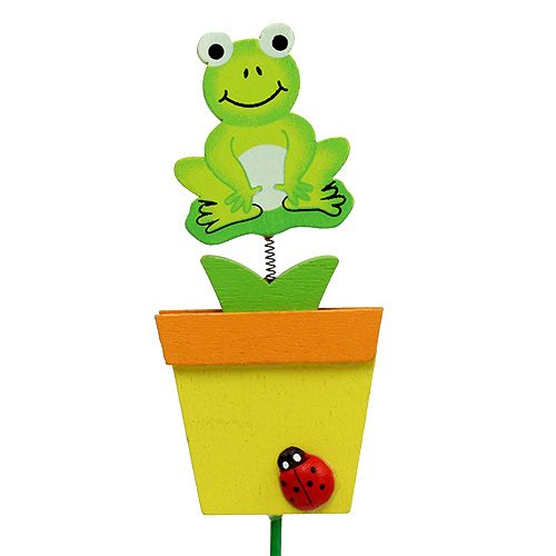 Floristik24 Kikker in bloempot assorti. 9cm L28cm 16 st