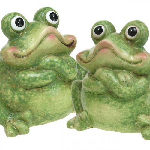 Floristik24 Keramiek kikkerpaar, keramiek kikkerpaar, zomerdecoratie 14cm 2st