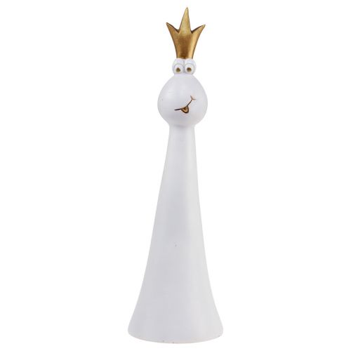 Floristik24 Kikkerprins Decoratief Kikker Decoratief Figuur Wit Goud H30,5cm