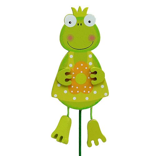 Floristik24 Kikker meisje met bloem groen 11,5cm 15st