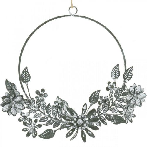 Floristik24 Lentedecoratie, decoratieve ring bloemen, metalen decoratie, hanger bloemdecoratie Ø16cm 2st