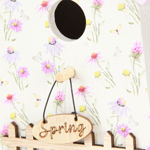Artikel Lentedecoratie Vogelhuisje Lila Wit H11cm 3 Stuks