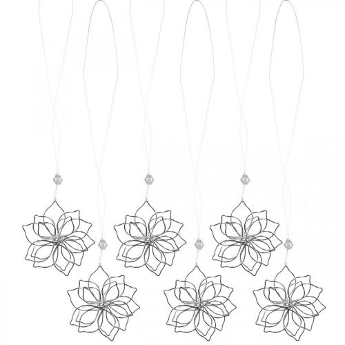Floristik24 Lente decoratie, bloem gemaakt van draad, metalen bloem, bruiloft decoratie, deco hanger zomer 6st