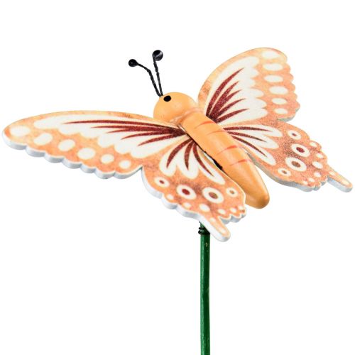Floristik24 Bloemplug houten decoratieve vlinders op stok 23cm 16 stuks