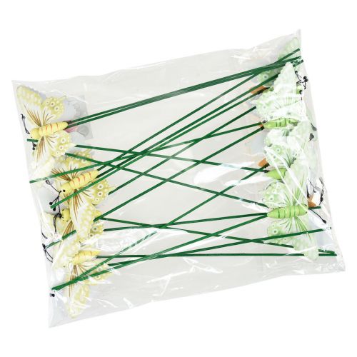 Floristik24 Bloemplug houten decoratieve vlinders op stok 23cm 16 stuks