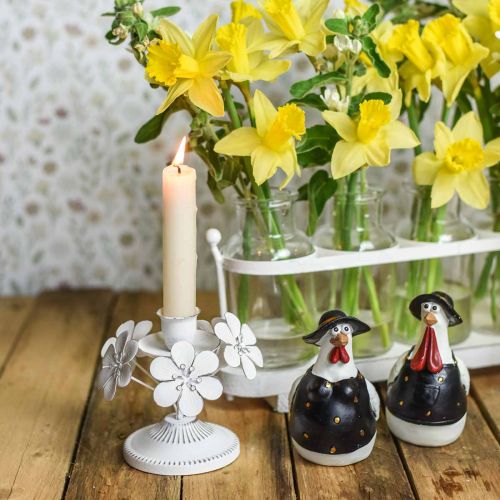 Floristik24 Lentedecoraties, metalen kandelaars met bloemen, huwelijksdecoraties, kandelaars, tafeldecoraties