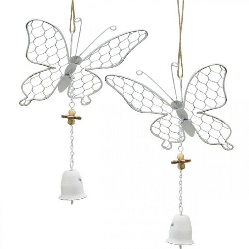 Floristik24 Lentedecoratie, metalen vlinders, Pasen, decoratiehanger vlinder 2st