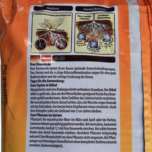 Artikel Frux rozengrond speciale aarde voor rozen met natuurlijke klei 18l