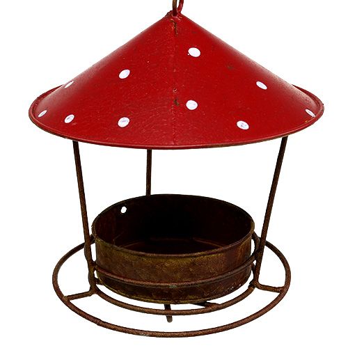 Floristik24 Vogelvoeder om op te hangen rood, rooster Ø16cm H40cm