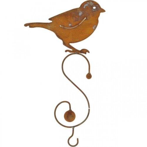 Floristik24 Decoratieve vogel van metaal, voedselhanger, tuindecoratie roestvrij staal L38cm