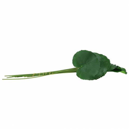 Floristik24 Bronzen plaat Galax kunstgroen Ø9cm H30cm 12st