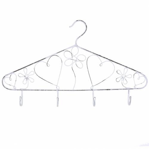 Floristik24 Decoratief hakenrek kleerhanger met vintage haken 40x23cm