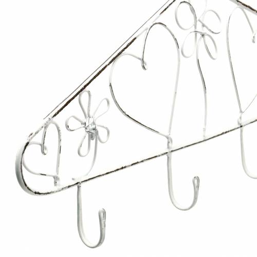 Floristik24 Decoratief hakenrek kleerhanger met vintage haken 40x23cm