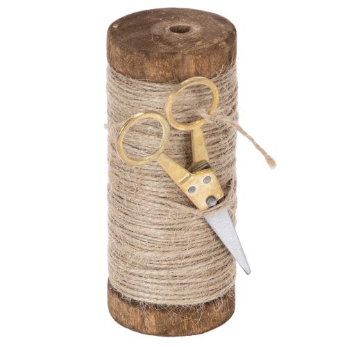 Floristik24 Garenklos met decoratieve schaar Ø6,5cm H15cm 2 stuks Vintage stijl