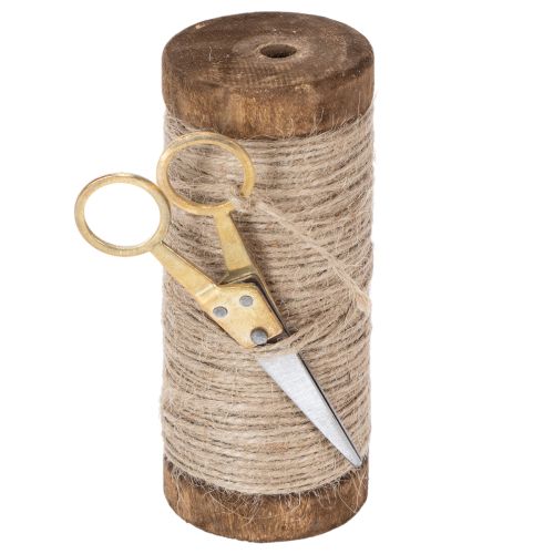 Artikel Garenklos met decoratieve schaar Ø6,5cm H15cm 2 stuks Vintage stijl