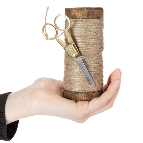 Artikel Garenklos met decoratieve schaar Ø6,5cm H15cm 2 stuks Vintage stijl