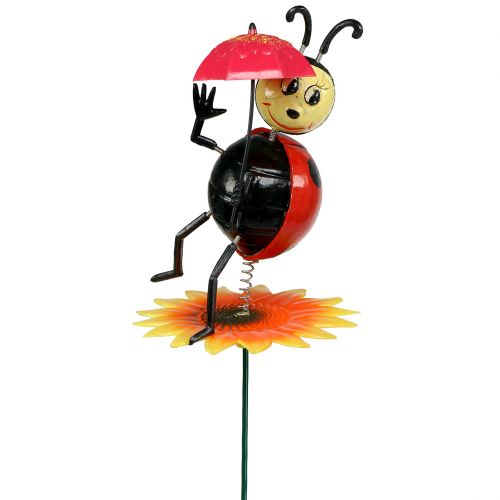Floristik24 Tuinplug lieveheersbeestje met paraplu op de stang 74cm