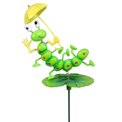 Floristik24 Tuinrups rups met paraplu op stang 74cm