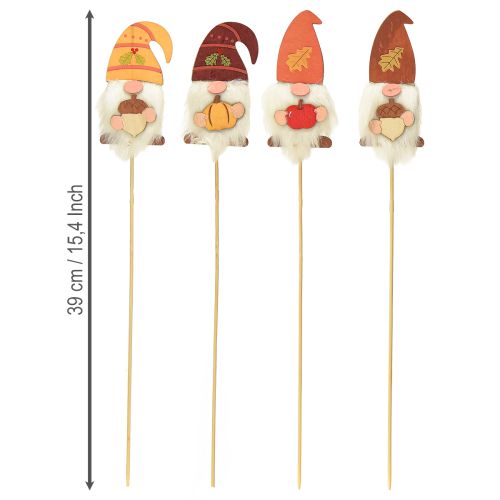 Artikel Tuinpalen Kabouter Herfstdecoratie Hout Assortiment 39cm 8 st