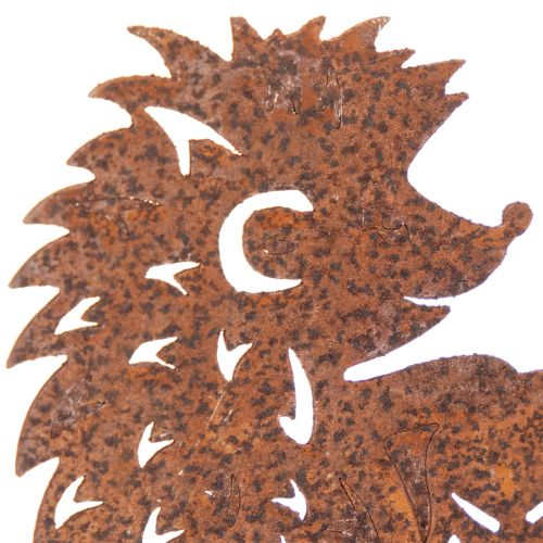 Tuinsteker met egelmotief, roestkleurige decoratie voor zomer en herfst, 53 cm | Floristik24.nl