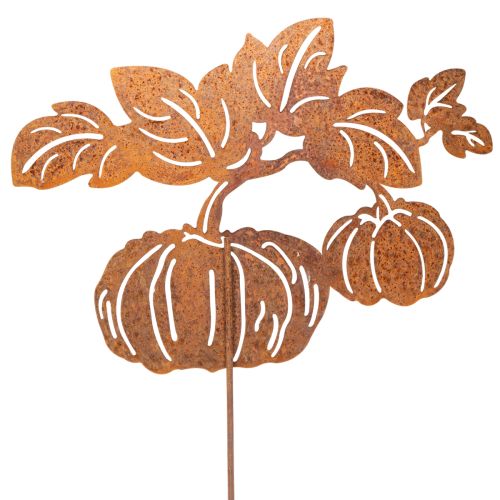 Tuinpaal met pompoenmotief, metalen decoratie, roestkleurige afwerking, 100 cm | Floristik24.nl