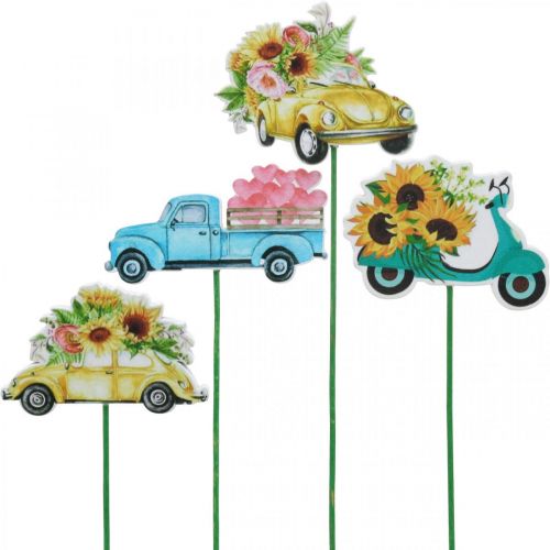 Floristik24 Tuinpaalwagen, cadeaudecoratie rijbewijs L24/24,5cm 16 stuks