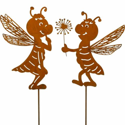 Floristik24 Tuinplug bijtje rvs tuindecoratie lentedecoratie 2st