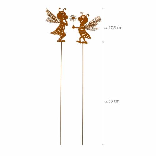 Floristik24 Tuinplug bijtje rvs tuindecoratie lentedecoratie 2st