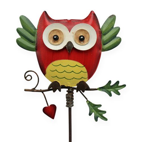 Floristik24 Tuinplug metaal uil assorti 57cm 2st