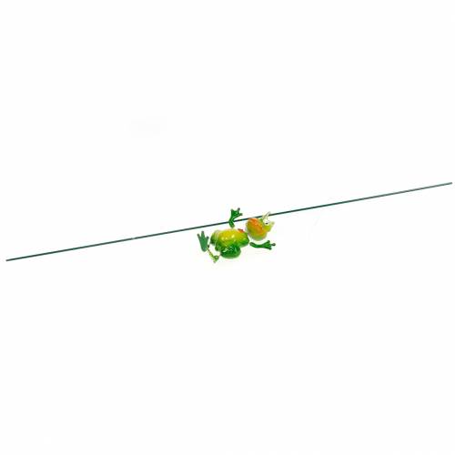 Floristik24 Tuinpaal Kikkerkoning met metalen veer Groen, geel, goud H68.5cm