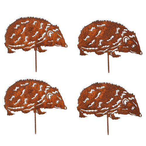 Artikel Tuinpaal Egel Metaal Roest Herfst 15x8cm 4 Stuks