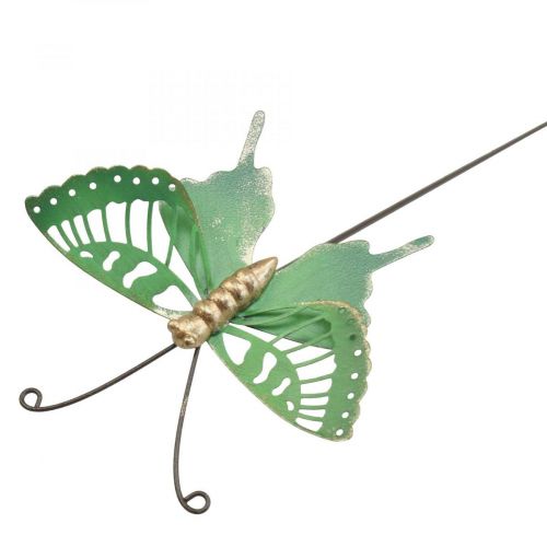 Floristik24 Tuinsteker Metaal Vlinder Groen Goud 12x10/46cm