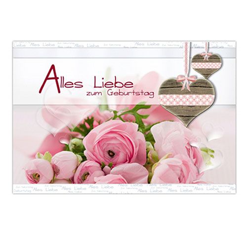 Floristik24 Verjaardagskaart &quot;Alles Liebe&quot; 6st