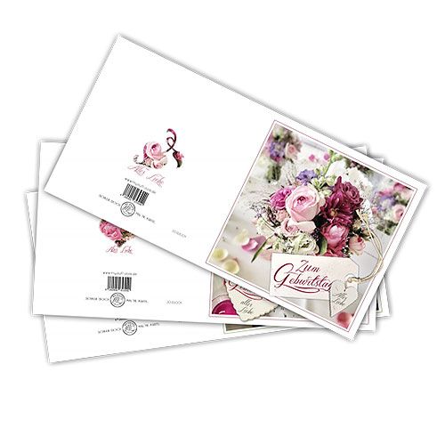 Floristik24 Verjaardagskaarten met envelop 12,5 x 12,5 cm 3 stks