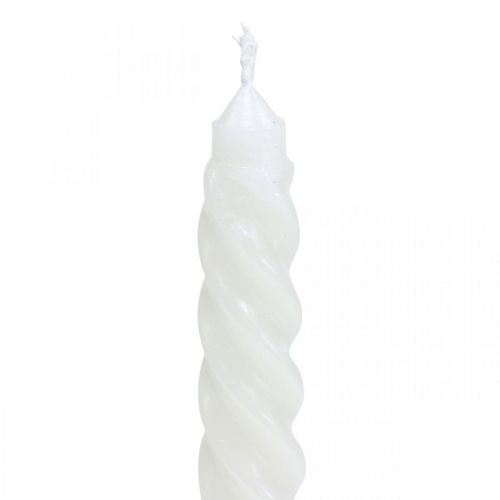 Floristik24 Gedraaide kaarsen spiraalkaarsen creme Ø2.2cm H30cm 2st