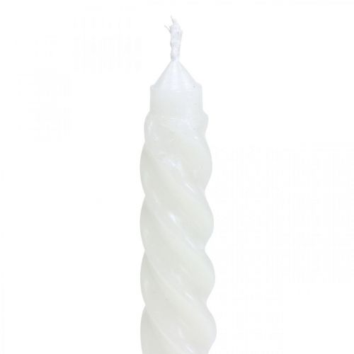 Artikel Gedraaide kaarsen spiraalkaarsen creme Ø2.2cm H30cm 2st