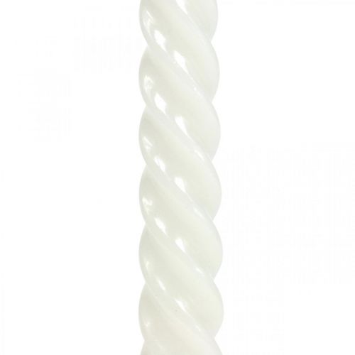 Floristik24 Gedraaide kaarsen spiraalkaarsen creme Ø2.2cm H30cm 2st