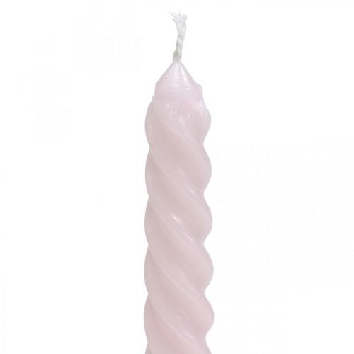 Floristik24 Gedraaide kaarsen spiraalkaarsen roze Ø2.2cm H30cm 2st