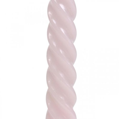 Floristik24 Gedraaide kaarsen spiraalkaarsen roze Ø2.2cm H30cm 2st