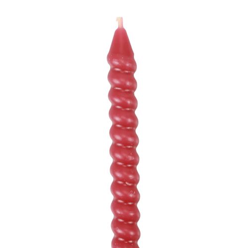 Artikel Gedraaide kaarsen spiraalkaarsen roze Ø1,4cm H18cm 4st