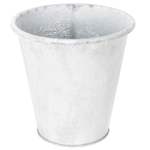 Floristik24 Decoratieve plantenpot, metalen plantenpot, wit, Ø18,5 cm, H18 cm