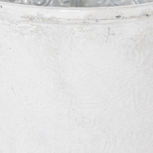 Artikel Decoratieve plantenpot, metalen plantenpot, wit, Ø18,5 cm, H18 cm