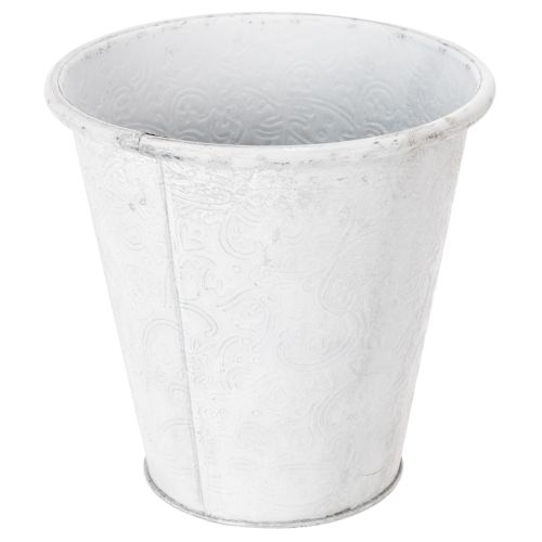 Artikel Decoratieve plantenpot, metalen plantenpot, wit, Ø18,5 cm, H18 cm