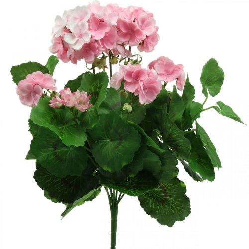 Artikel Geranium kunstbloem Roze geraniumstruik kunst 7 bloemen H38cm