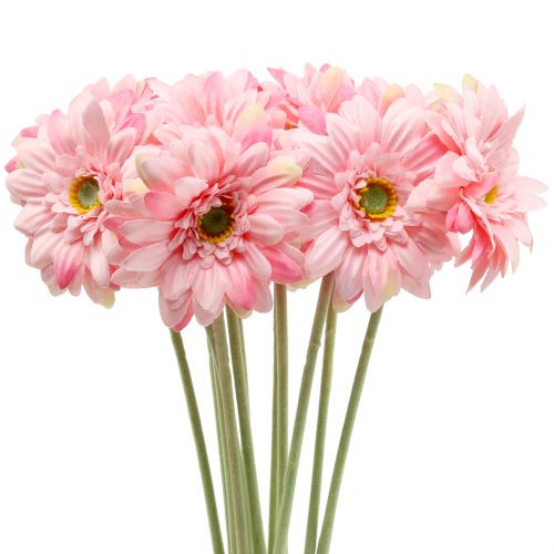 Floristik24 Gerbera roze kunst 47cm 12st