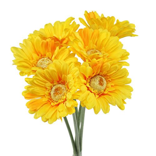 Floristik24 Gerbera kunstgeel Ø10cm L55cm 6st